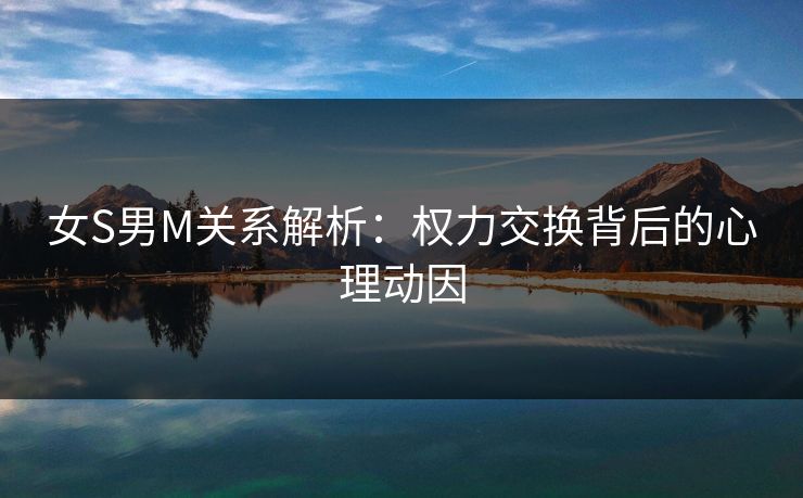 女S男M关系解析：权力交换背后的心理动因  第1张